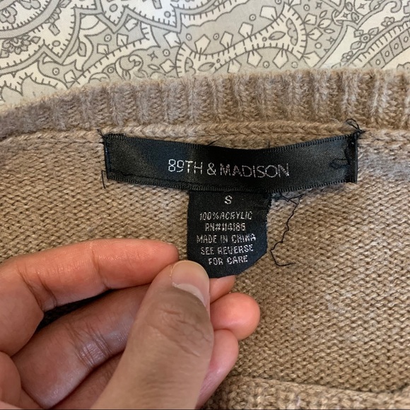 3 for $15 89th & Madison Taupe Knit Sweater - Picture 7 of 7